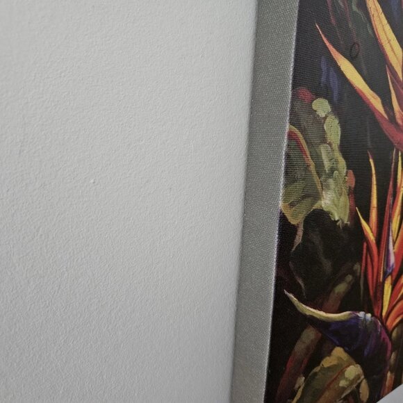 Dana Miller Print Tropical Bird of Paradise Canvas Wall Art 12" x 12" Floral - Picture 5 of 9